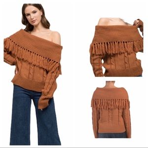 NWT Moon River Boho Cable Knit Sweater